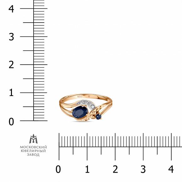 Кольцо с бриллиантами и сапфирами R175-R29124 - Фото 2