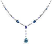 Колье с бриллиантами, иолитом, лондон топазами, танзанитами и цирконом - фото 1