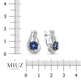 Серьги с бриллиантами и сапфирами