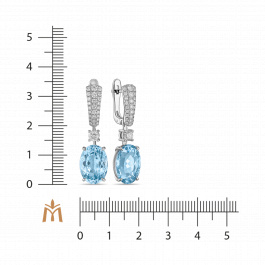 Серьги с аквамаринами и бриллиантами