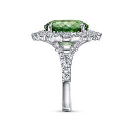 Кольцо с бриллиантом и турмалином