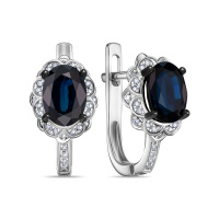 Серьги с бриллиантами и сапфирами - фото 1