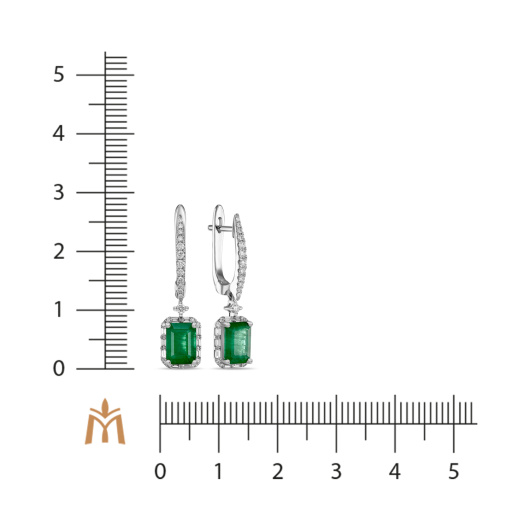 Серьги с бриллиантами и изумрудами
