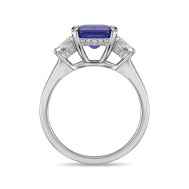 Кольцо с бриллиантом и танзанитом