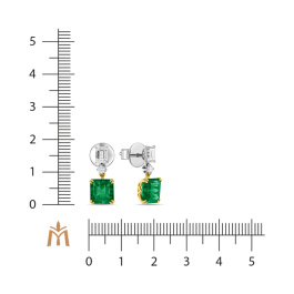 Серьги с бриллиантами и изумрудами