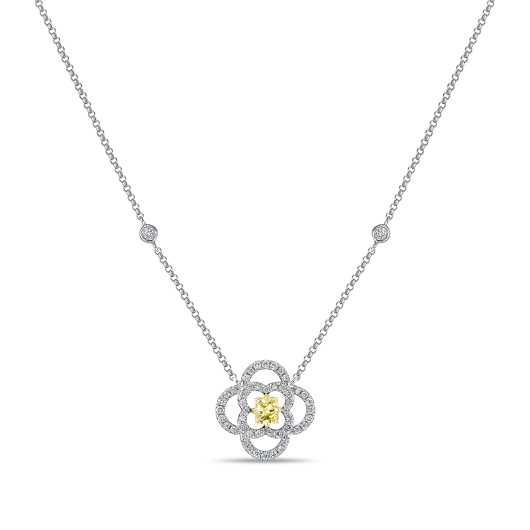 Колье с бриллиантами и облагороженными бриллиантами