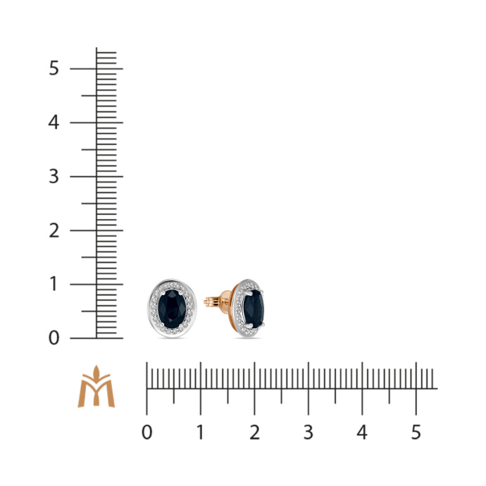 Серьги с бриллиантами и сапфирами - фото 2