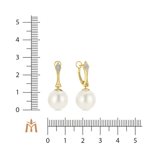 Серьги с бриллиантами и жемчугом