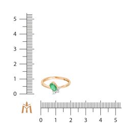 Кольцо с изумрудом и бриллиантами