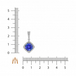 Подвеска с бриллиантами и танзанитом