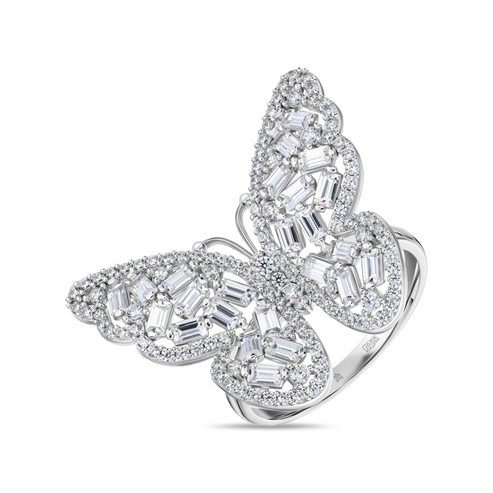 Кольцо с фианитами - фото 1