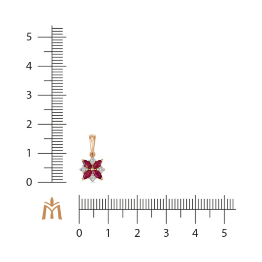 Подвеска с рубинами