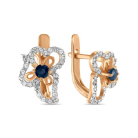 Серьги с сапфирами и фианитом - фото 1