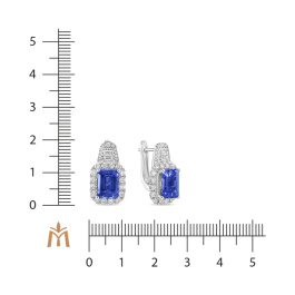 Серьги с бриллиантами и танзанитами