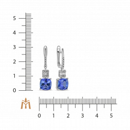 Серьги с бриллиантами и танзанитами