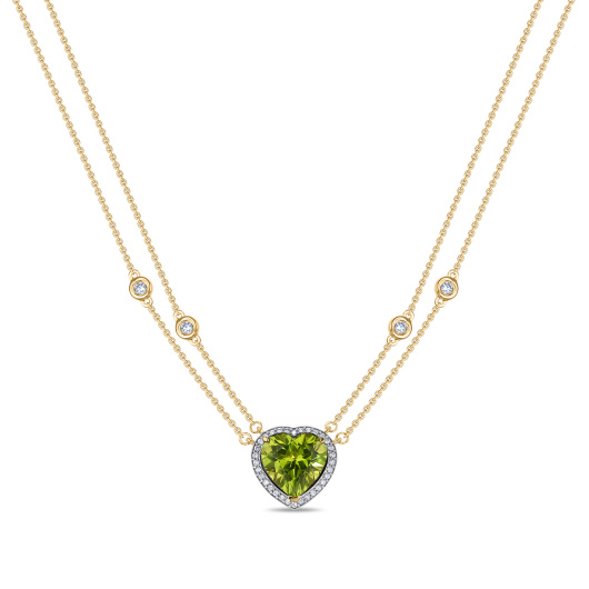 Колье с перидотом и бриллиантами