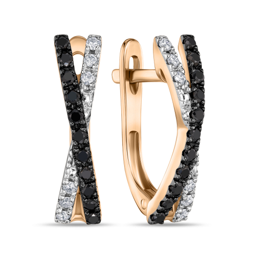 Серьги с бриллиантами и облагороженными бриллиантами