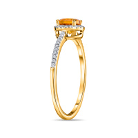 Кольцо с цитрином и бриллиантами - фото 2 Кольцо с цитрином и бриллиантами - фото 2