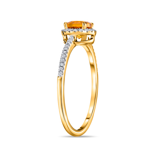 Кольцо с цитрином и бриллиантами