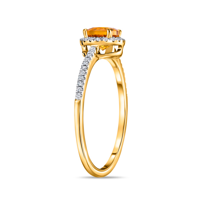 Кольцо с цитрином и бриллиантами - фото 2 Кольцо с цитрином и бриллиантами - фото 2