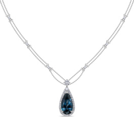 Колье с бриллиантами и лондон топазом