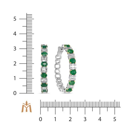 Серьги с бриллиантами и изумрудами