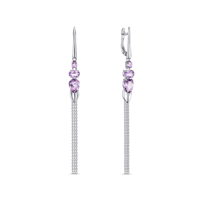Серьги с аметистами - фото 1
