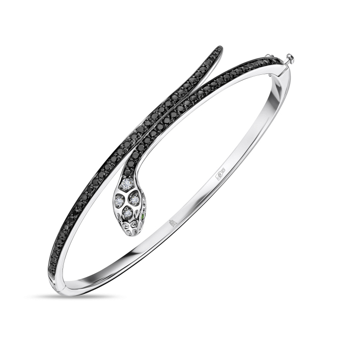 Браслет жесткий с облагороженными бриллиантами, цветными бриллиантами и бриллиантами - фото 1 Браслет жесткий с облагороженными бриллиантами, цветными бриллиантами и бриллиантами - фото 1