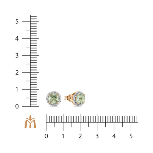 Серьги с аметистами и бриллиантами