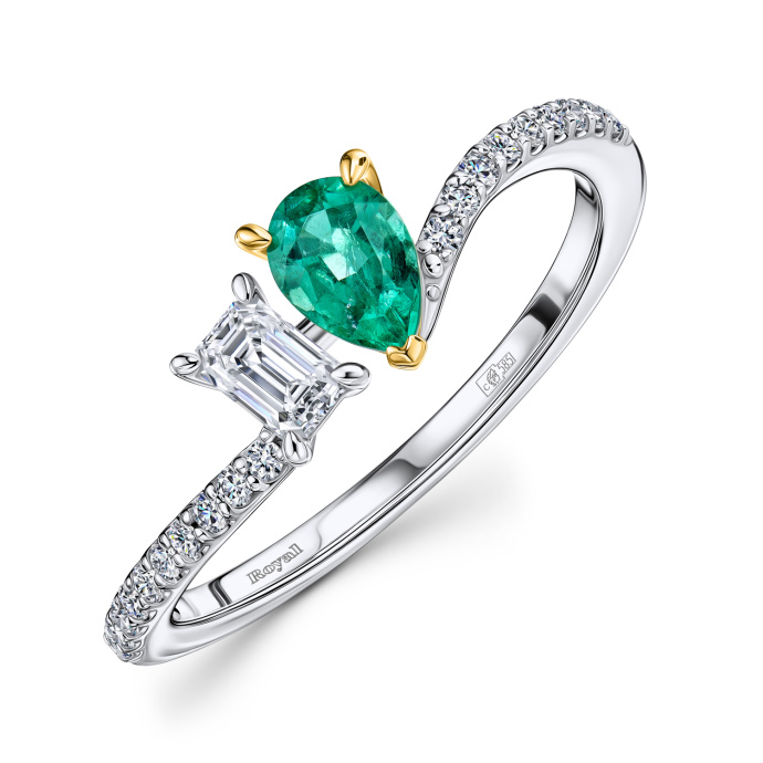 Кольцо с бриллиантами и изумрудом - фото 1 Кольцо с бриллиантами и изумрудом - фото 1