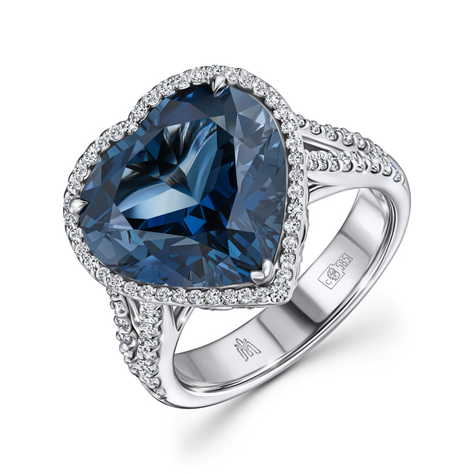 Кольцо с бриллиантами и лондон топазом - фото 1 Кольцо с бриллиантами и лондон топазом - фото 1