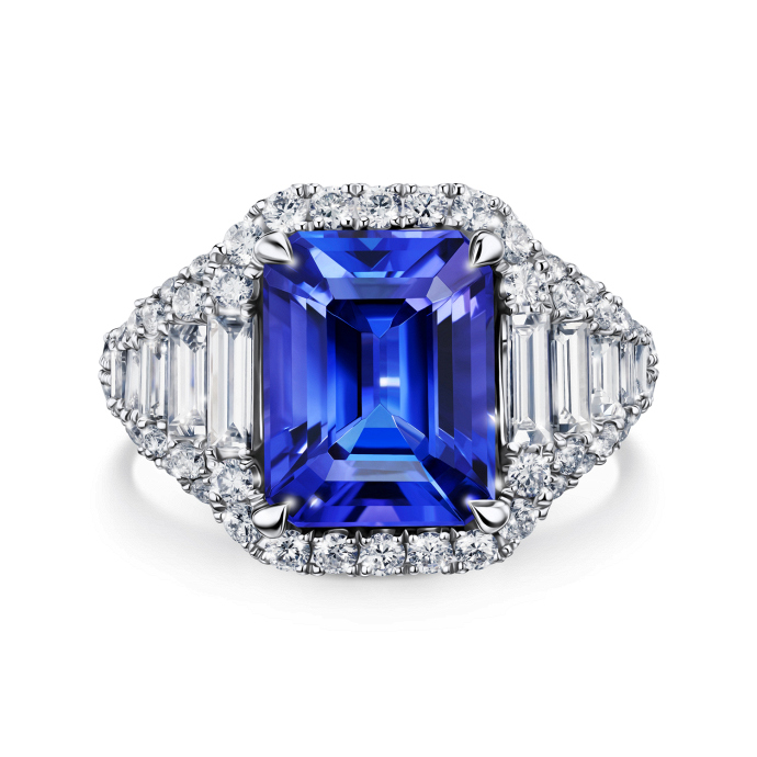 Кольцо с бриллиантами и танзанитом - фото 3