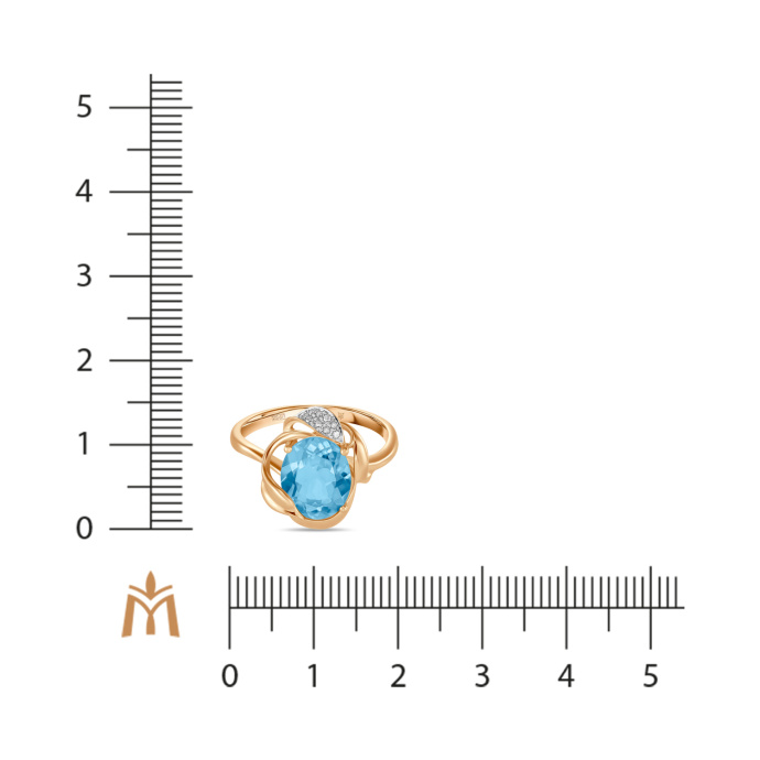 Кольцо с топазом и бриллиантами - фото 2 Кольцо с топазом и бриллиантами - фото 2