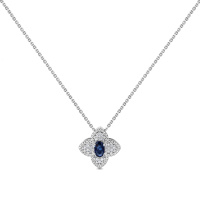 Колье с бриллиантами и сапфиром - фото 1 Колье с бриллиантами и сапфиром - фото 1