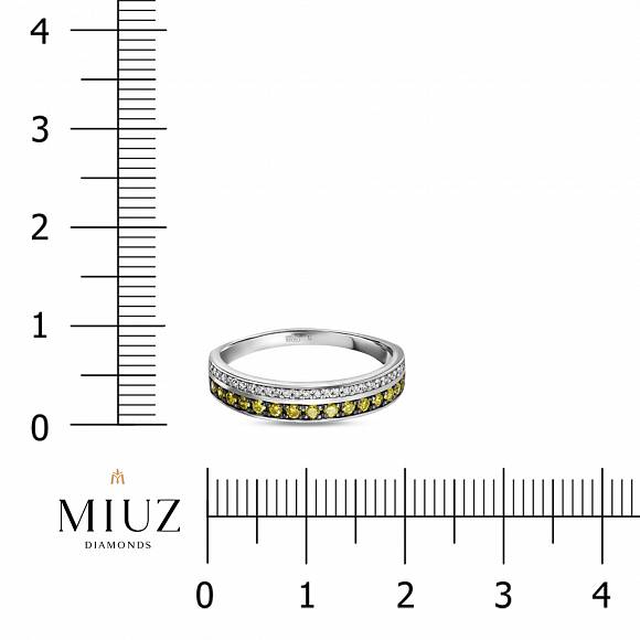 Кольцо с бриллиантами и цветными бриллиантами R01-SS-35537-C05 - Фото 2
