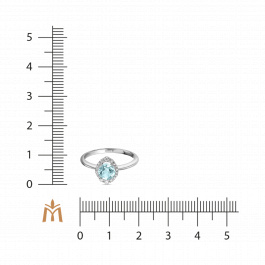 Кольцо с аквамарином и бриллиантами