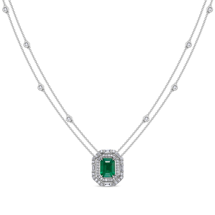 Колье с бриллиантами и изумрудом - фото 1 Колье с бриллиантами и изумрудом - фото 1