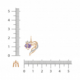 Подвеска с фианитами и аметистом