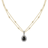 Колье с бриллиантами и сапфиром - фото 1