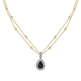 Колье с бриллиантами и сапфиром