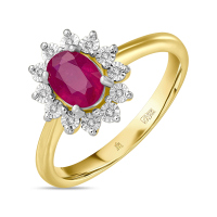 Кольцо с бриллиантами и облагороженным рубином - фото 1 Кольцо с бриллиантами и облагороженным рубином - фото 1