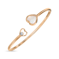 Браслет жесткий с перламутром и фианитом - фото 1