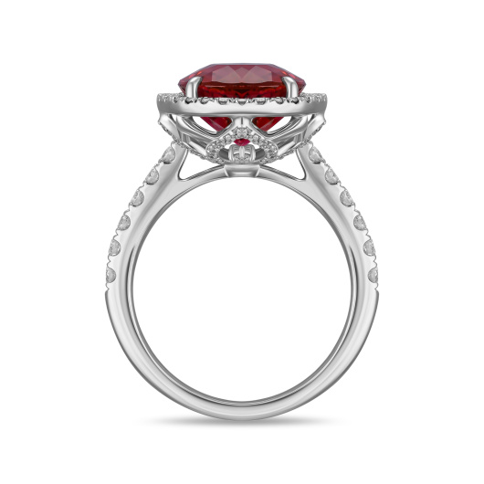 Кольцо с бриллиантами и турмалином