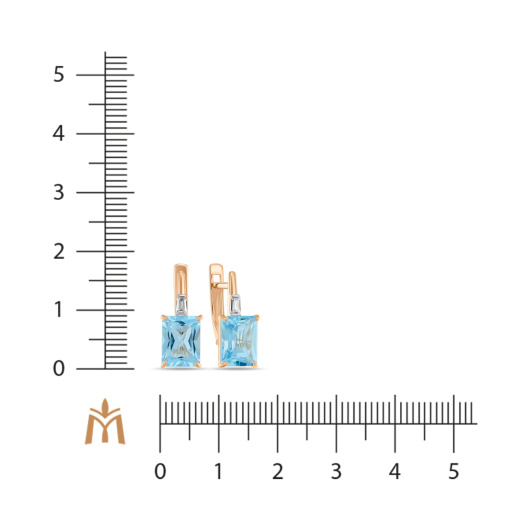 Серьги с топазами и фианитами