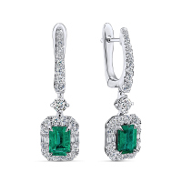 Серьги с бриллиантами и изумрудами - фото 1 Серьги с бриллиантами и изумрудами - фото 1