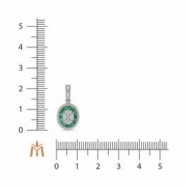 Подвеска с бриллиантами и изумрудами
