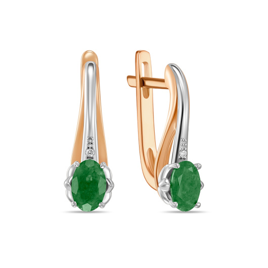 Серьги с изумрудами и бриллиантами