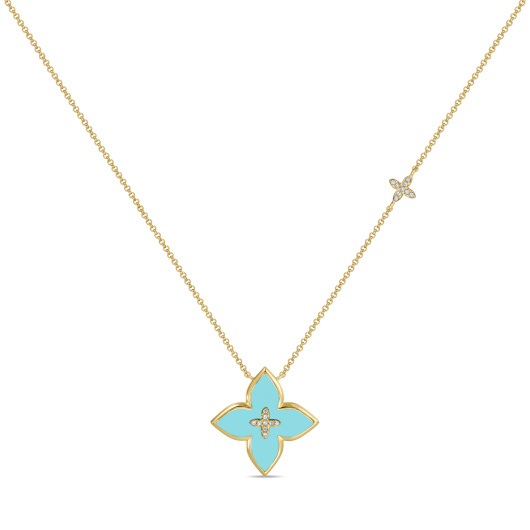 Колье с бриллиантами и бирюзой