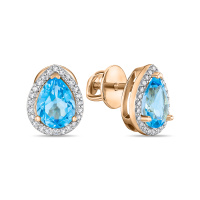 Серьги с топазами и бриллиантами - фото 1 Серьги с топазами и бриллиантами - фото 1