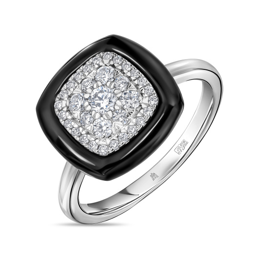 Кольцо с керамикой и бриллиантами